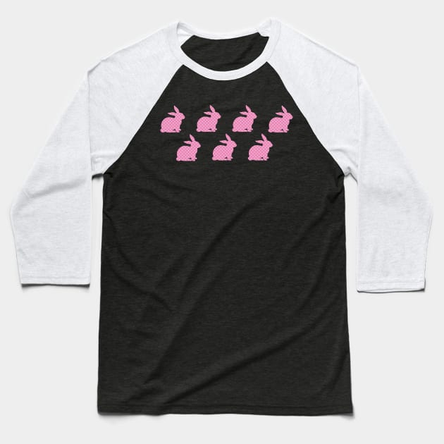 Whoa, baby! Pink Bunny Wallpaper Baseball T-Shirt by Heyday Threads
